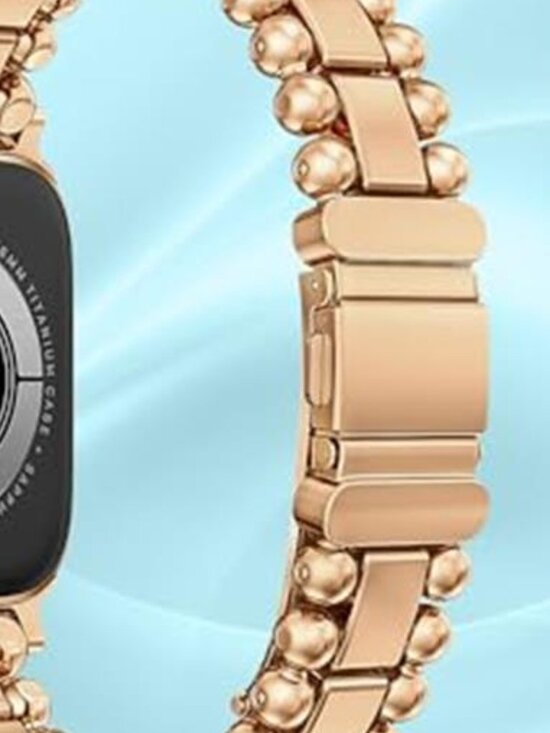 NEW Gold Luxury Beaded Dressy Apple Watch Band main image 4